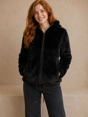 ✨ LUXE REAL FUR HOODED JACKET ✨ Size Medium